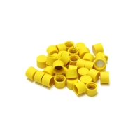 Крышка для виал, резьба 8-425, жёлтая, глухая, полипропилен/уплотнитель-ПТФЭ, 1х100 шт