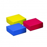 Бокс для хранения криогенных виал, высота 50 мм, 3 цвета (желтый, красный, синий), картон, 1х3 шт