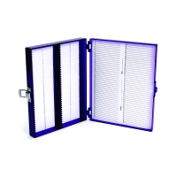 Контейнер для хранения предметных стекол размером 25×75 мм при -80° C, с замком, фиолетовый цвет, поликарбонат/пенопласт, 1 шт