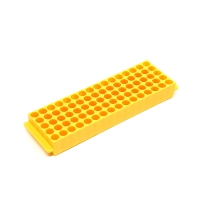 Штатив для хранения микропробирок 1,5/2,0 мл, на 80 мест, желтый цвет, полипропилен, 1 шт