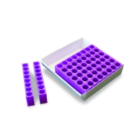 Штатив для хранения криогенных виал до 2 мл, 8 сегментов в штативе, фиолетовый цвет, полипропилен, 1 шт