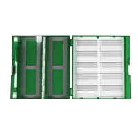 Контейнер для предметных стекол на 100 мест, зеленый, премиум плюс, 1 шт.