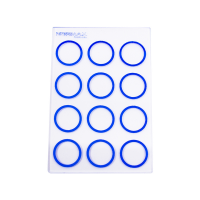 Пластина стеклянная с 12 кольцевыми метками синего цвета Ø13-14 мм, 76х52 мм, 1 шт.